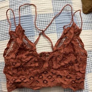 Free People Lace Bandeau in Warm Rust